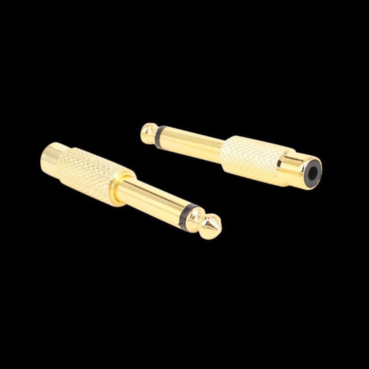 Gold Plated 6.35mm Male 1/4 for Mono Jack Plug Audio Connector Soldering To RCA Female Jack Audio Adapter Connector