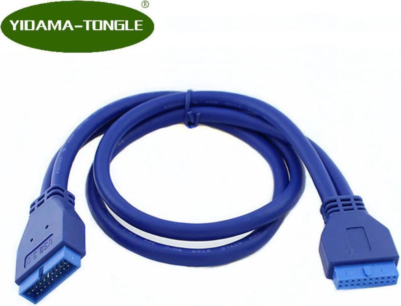 0.5M 2" USB 3.0 Motherboard 20 Pin Male Plug to 20pin Female Extension Cable PC Computer Mainboard Adapter Header Cord