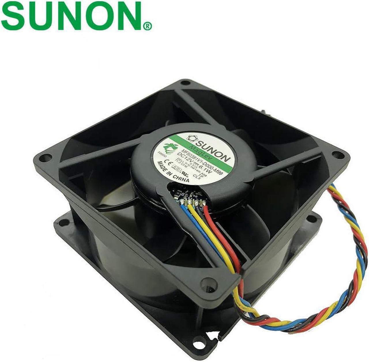 For SUNON H814N-A00 MF80381V1-D000-M99 DC 12V 6.1W 4-wire 4-pin connector 80mm 80x80x38mm Server Square Cooling fan