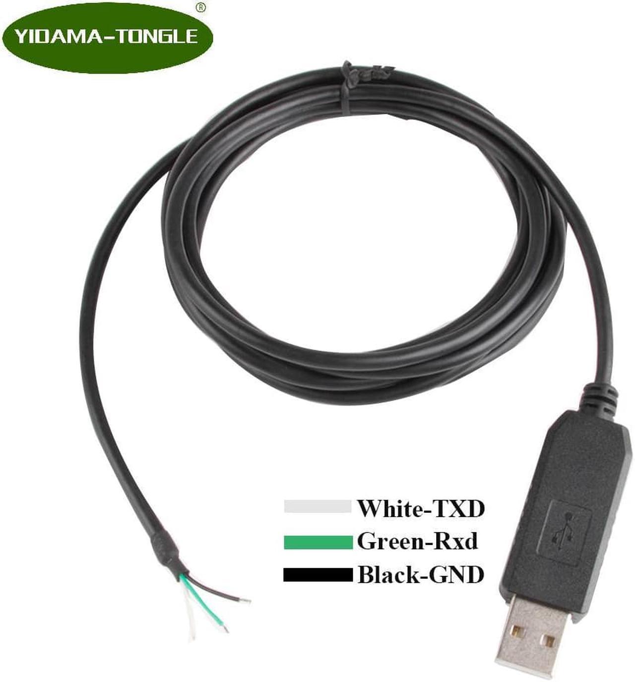 PL2303TA USB to 3Pin Wire End RS232 Serial Interface Adapter Cable Compatible for USB-RS232-WE