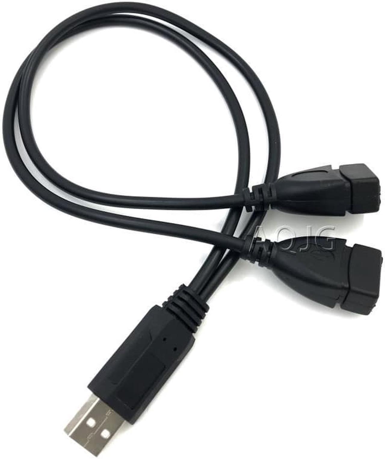 1PC USB 2.0 A 1 male to 2 Dual USB Female Data Hub Power Adapter Y Splitter USB Charging Power Cable Cord Extension Cable 39CM