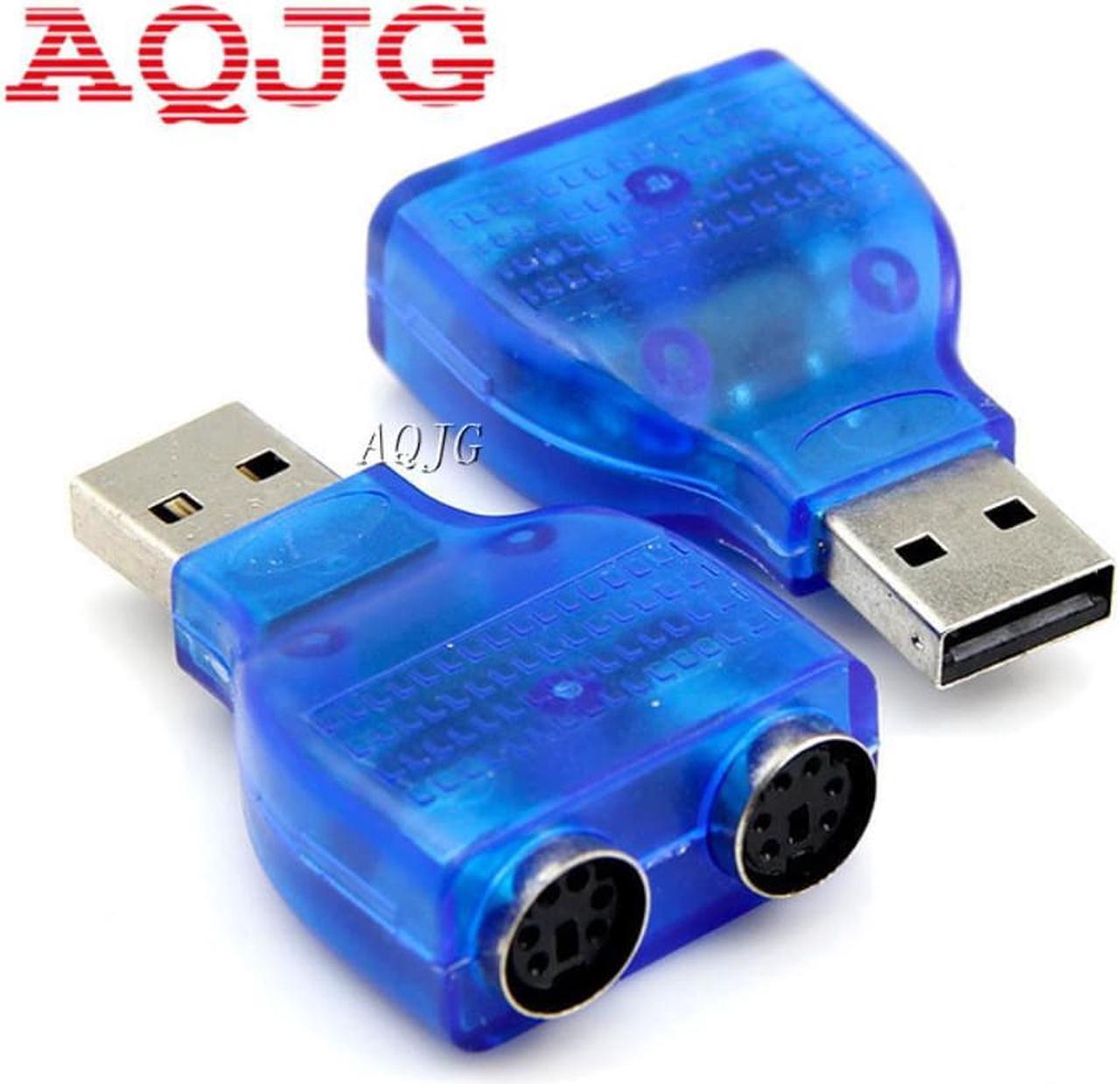 USB TO PS2 PS/2 Adapter Keyboard Mouse to USB Converter Adapter Adaptor Connector for  Computer  Laptop Usb2.0 Blue  AQJG