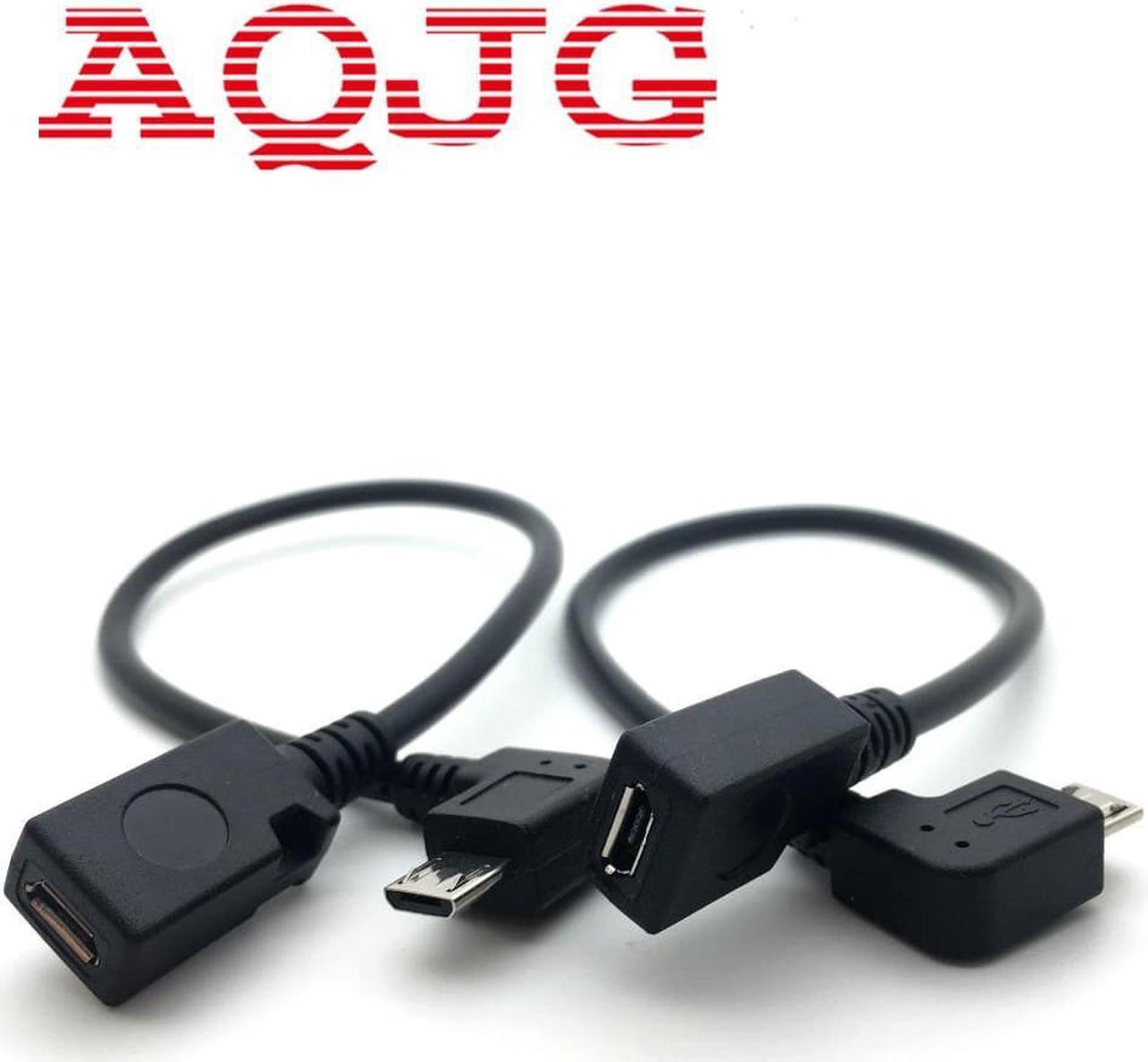 1pcs/lot 90 Degree Right Angle 5Pin Micro USB Male to Female m/f extension data sync power charge cable Cord 25cm