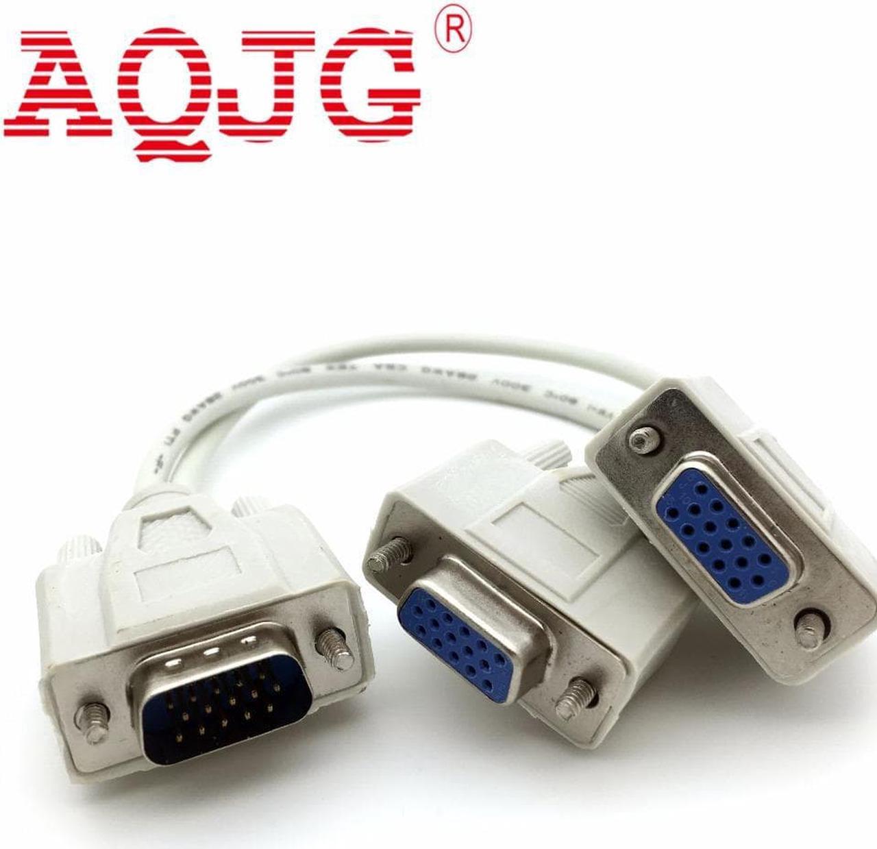 vga Male to 2 Female Serial Rs232 Splitter Cable VGA  Male to 2 Female 2 in One Cable for Cash Register Displays VGA15 PIN AQJG