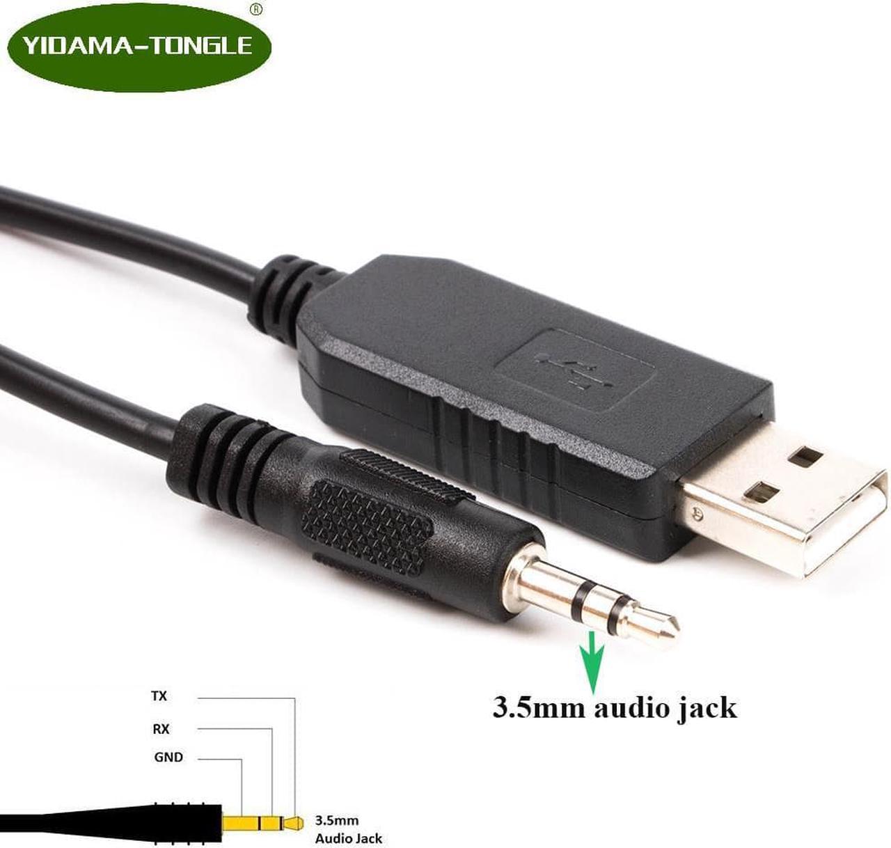 USB to TTL Serial Adapter Converter Cable FTDI Chip 3.3V 3V3 TTL UART 6ft to 3.5mm Audio Jack Plug Stereo Cable TTL-232R-3.3v-AJ