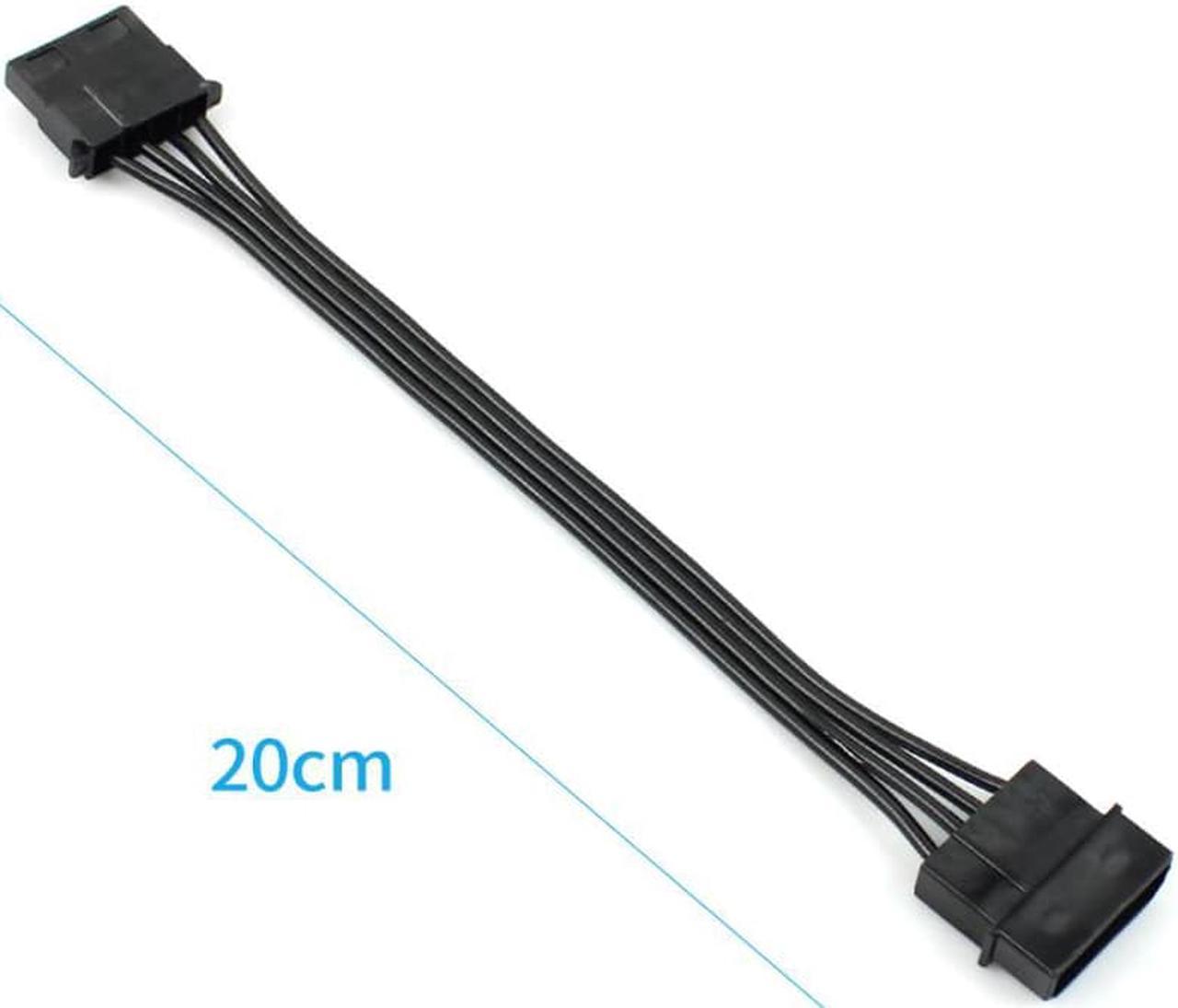 Computer Cables Large 4 Pin Male to Female 4P IDE Power Extension Cable 20cm 18AWG for Molex Connector