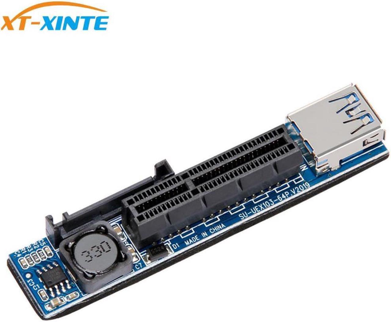 XT-XINTE PCI Express USB 3.0 Adapter Raiser Extender PCIE Riser Card USB 3.0 PCI-E SATA PCI E Riser PCI Express X1 to X4 Slot