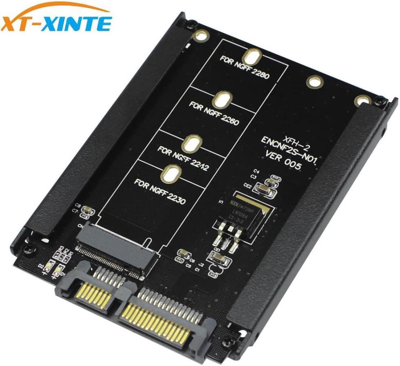 XT-XINTE Metal Case KEY B-M M.2 To SATA 22PIN 6Gb/s Adapter Card with Enclosure Socket for M2 NGFF 2230 2242 2260 2280 Size SSD