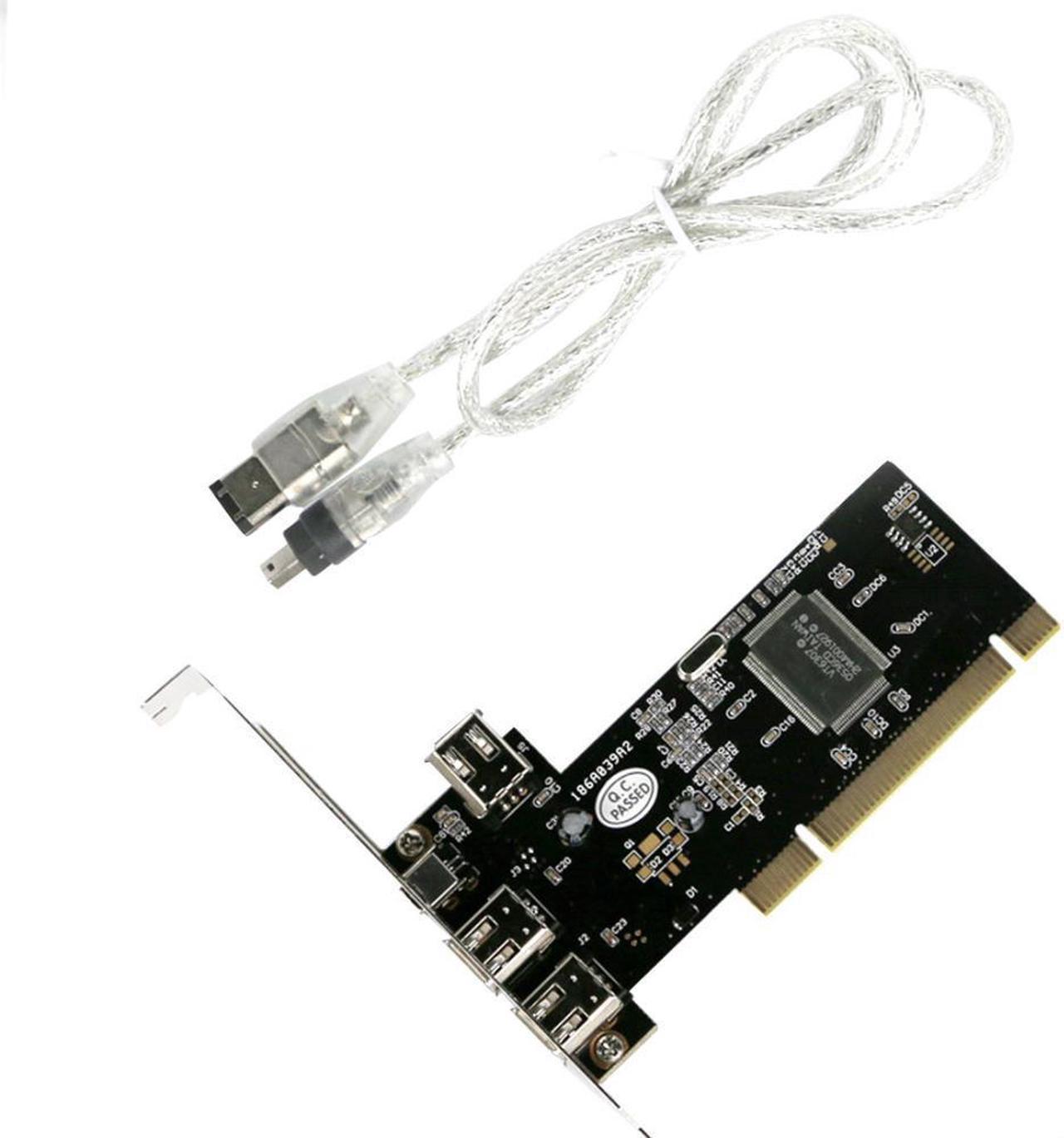 PCI 1394A 4 Ports  video capture card  Controller Card Extension Adapter PCI 3x 6 Pin 1x 4 Pin with IEEE 1394 Cable for Firewire