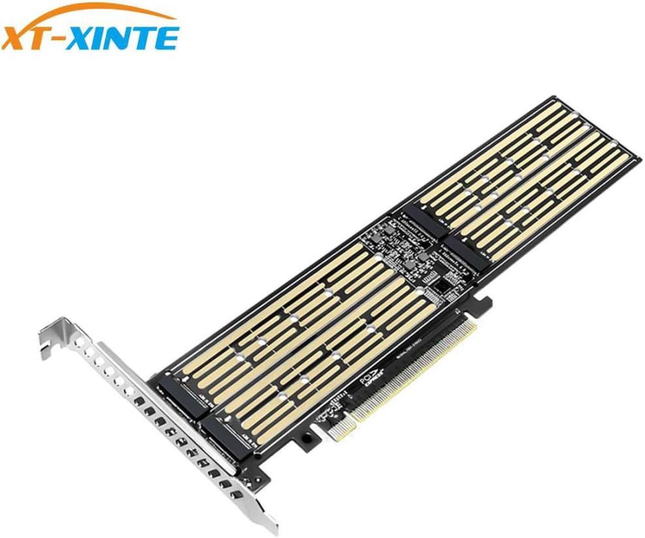 M.2 To PCIE Riser X16 Adapter Card 4-Disk Interface 32Gbps Expansion Card for NVME M Key/B+M Key 2230/2242/2260/2280/22110 SSD