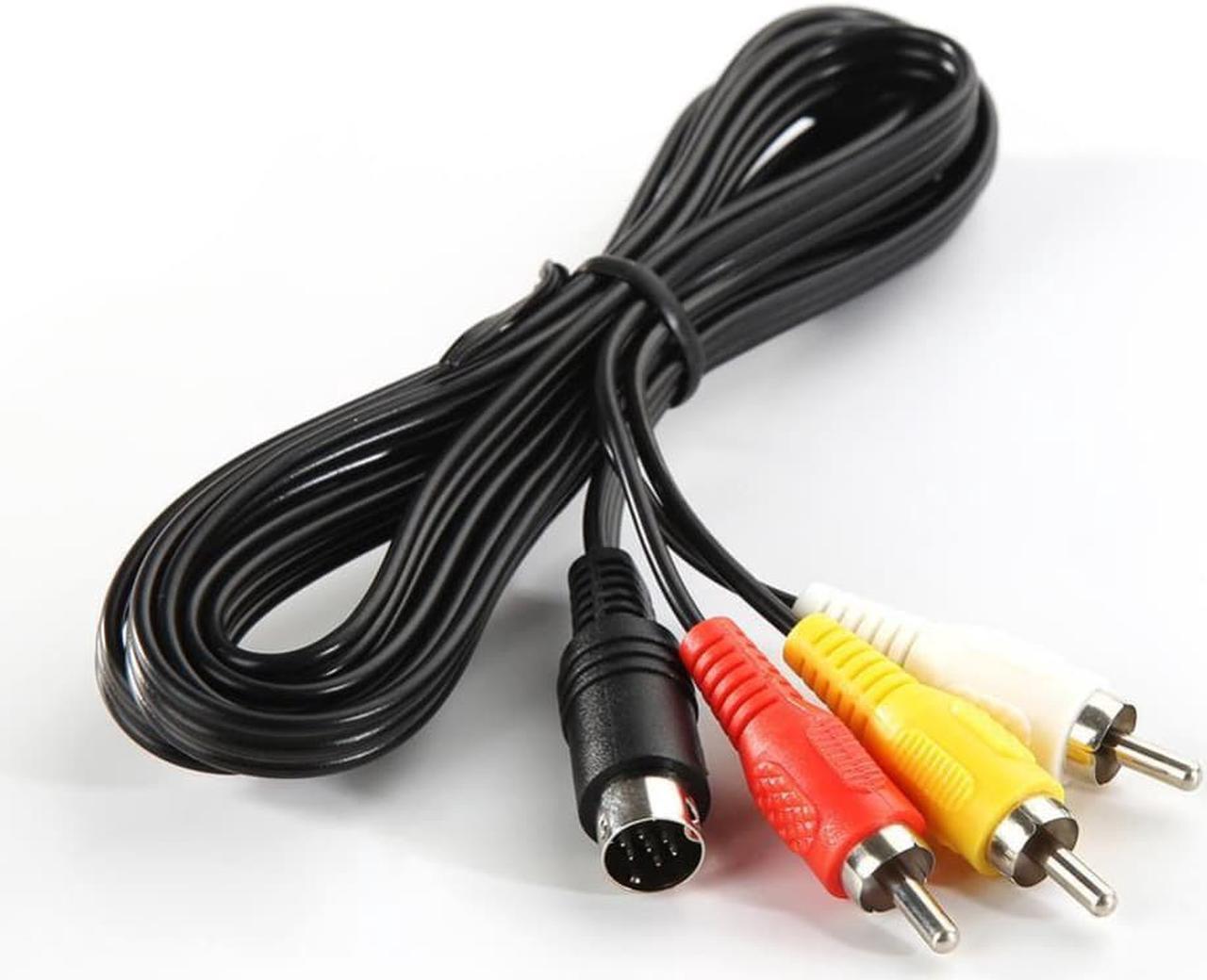 Main image of 1.8M 9 Pin Game Audio Video AV Stereo Composite Cable For Sega Genesis 2 A/V RCA Connection Cord Wire For SEGA Genesis/MD 2 3