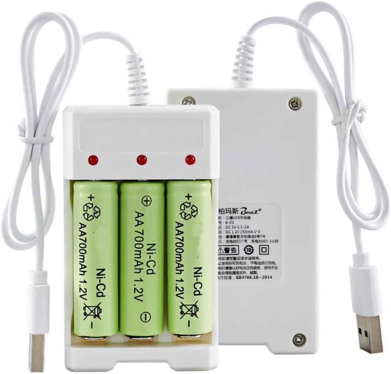 Alt view image 2 of 3 - Universal USB Output 3  Slots Charger Adapter For AA / AAA Rechargeable Quick Charge Charging Tools