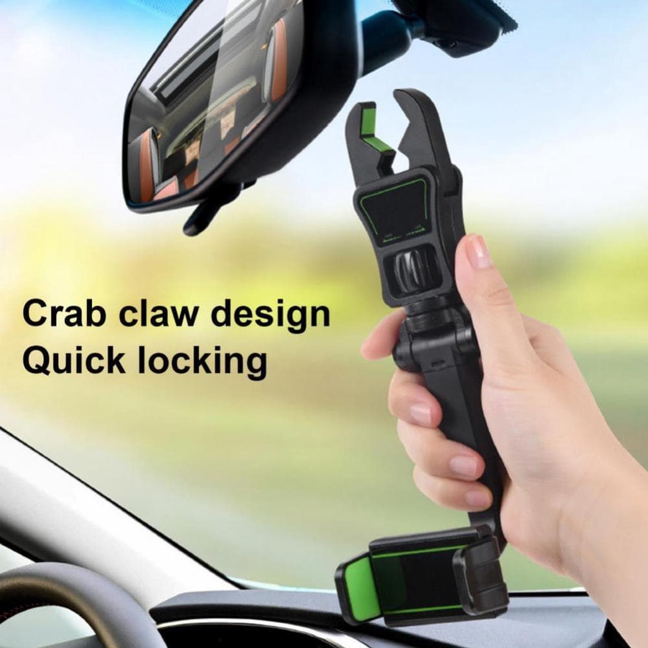 Alt view image 2 of 3 - Practical Mobile Phone Stand Stable Easy Installation Convenient Rearview Mirror Car Phone Bracket