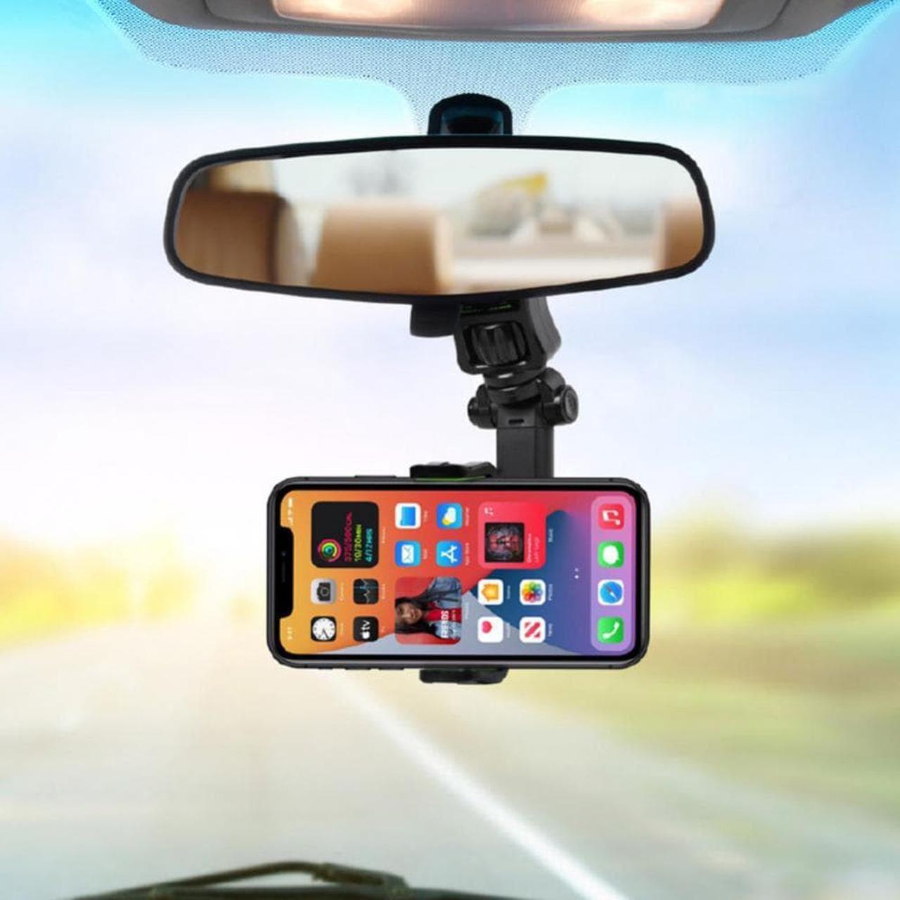 Alt view image 3 of 3 - Practical Mobile Phone Stand Stable Easy Installation Convenient Rearview Mirror Car Phone Bracket