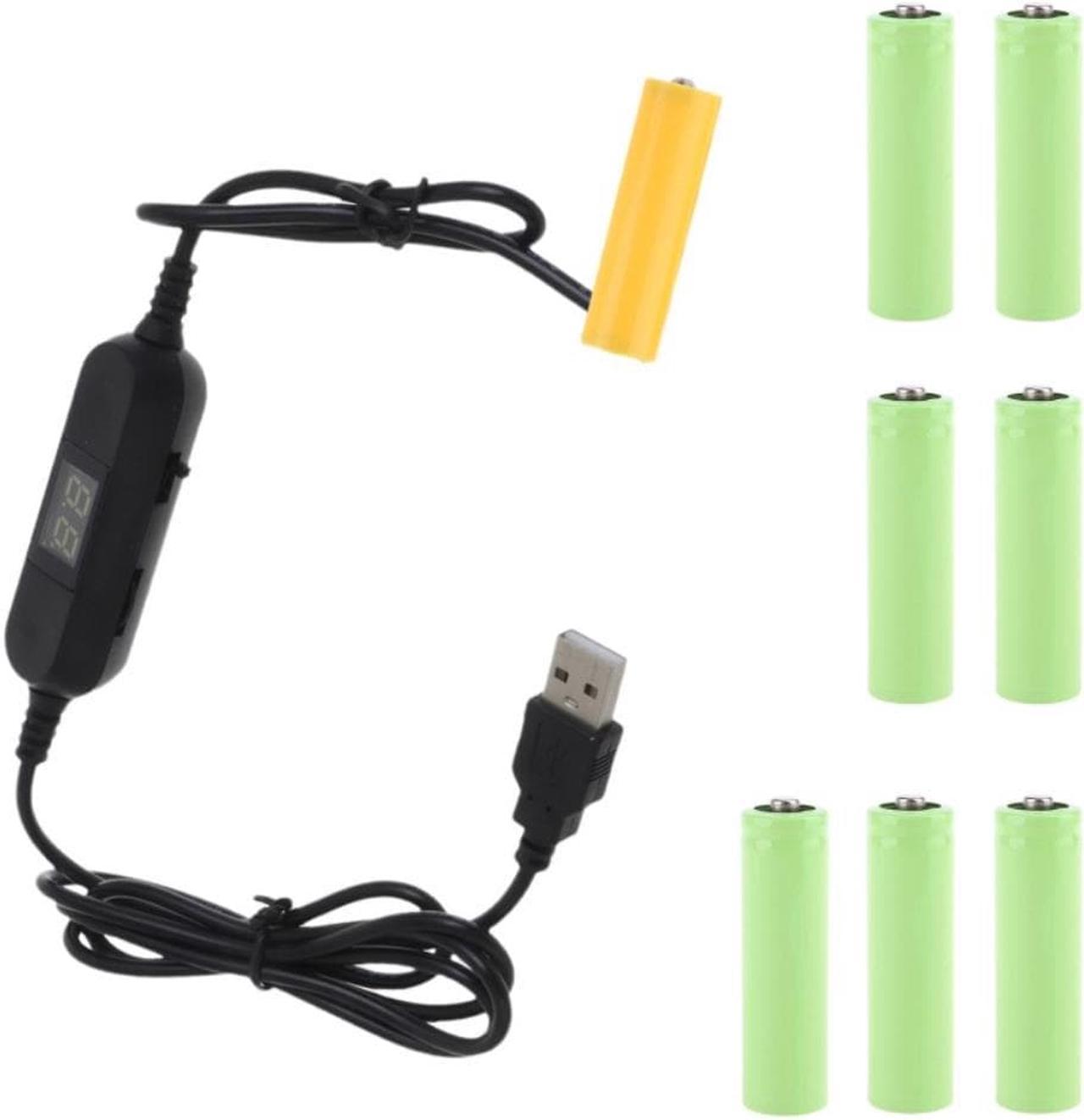 Reuse USB to 1.5V-12V LR6/AM3/AA Eliminator Replace 1-8pcs Batteries