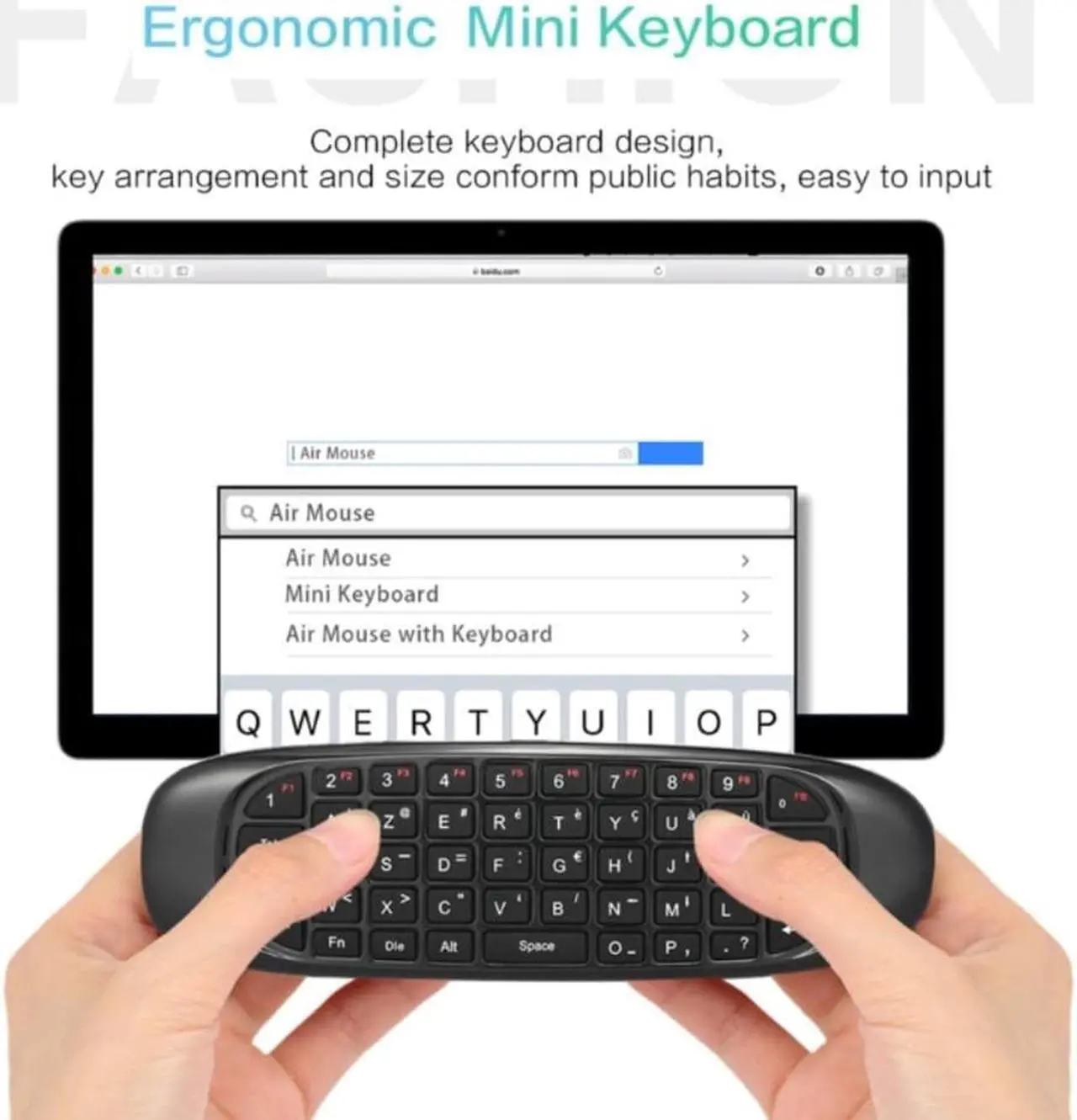 Main image of C120 Bluetooth-compatible Fly Mouse Mini Wireless Keyboard &  Remote Control & 3-Gyro + 3-Gsensor for Smart TV