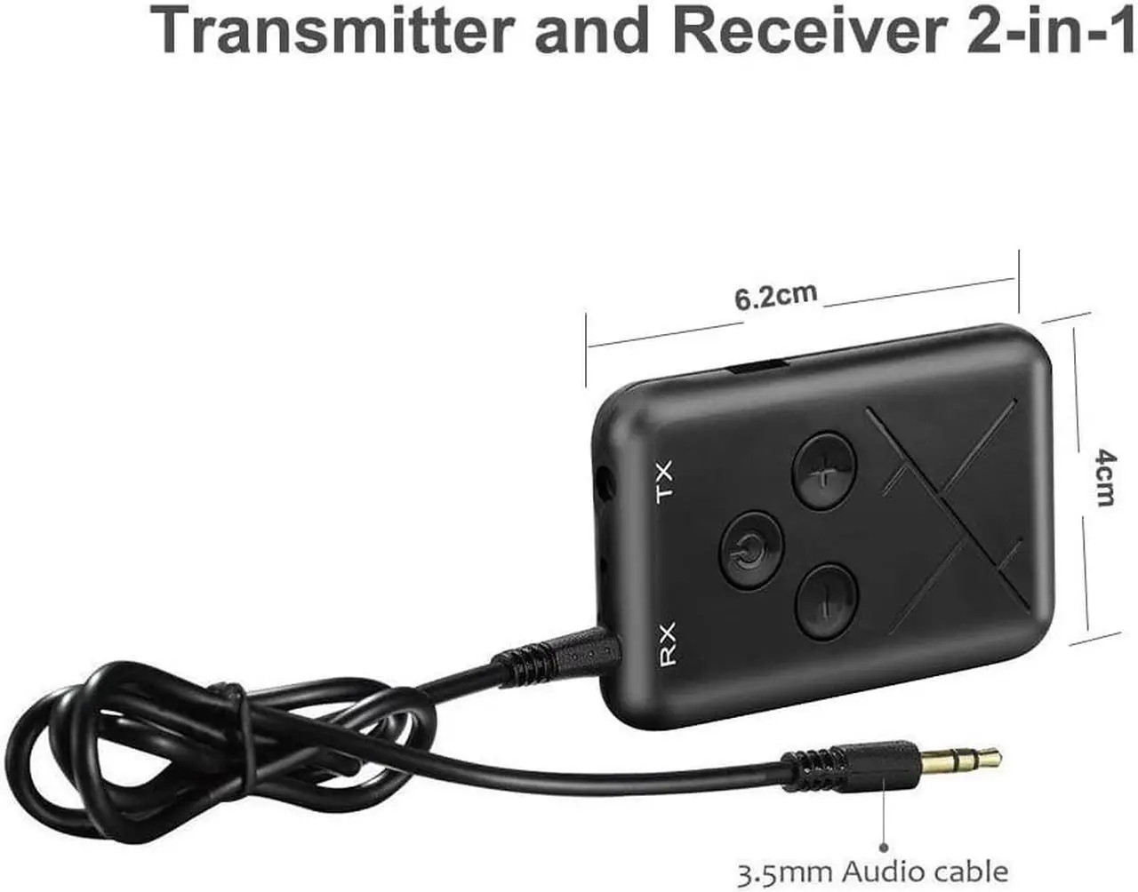Alt view image 2 of 3 - Bluetooth 4.2 3.5mm Audio Wireless Transmitter Receiver 2 in 1 Adapter Stereo Audio for TV Car Speaker Music