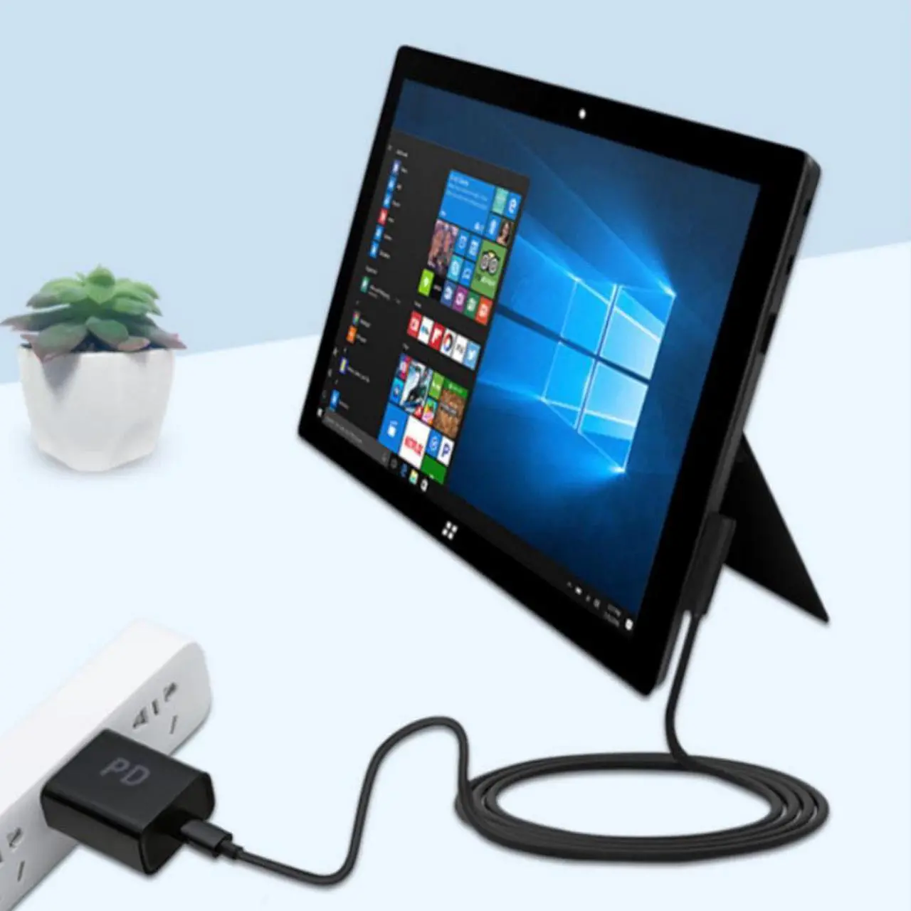 Alt view image 3 of 3 - USB Type C Power Supply Charger Adapter Charging Cable Cord for Microsoft Surface Pro 1/2  12V PD Charging
