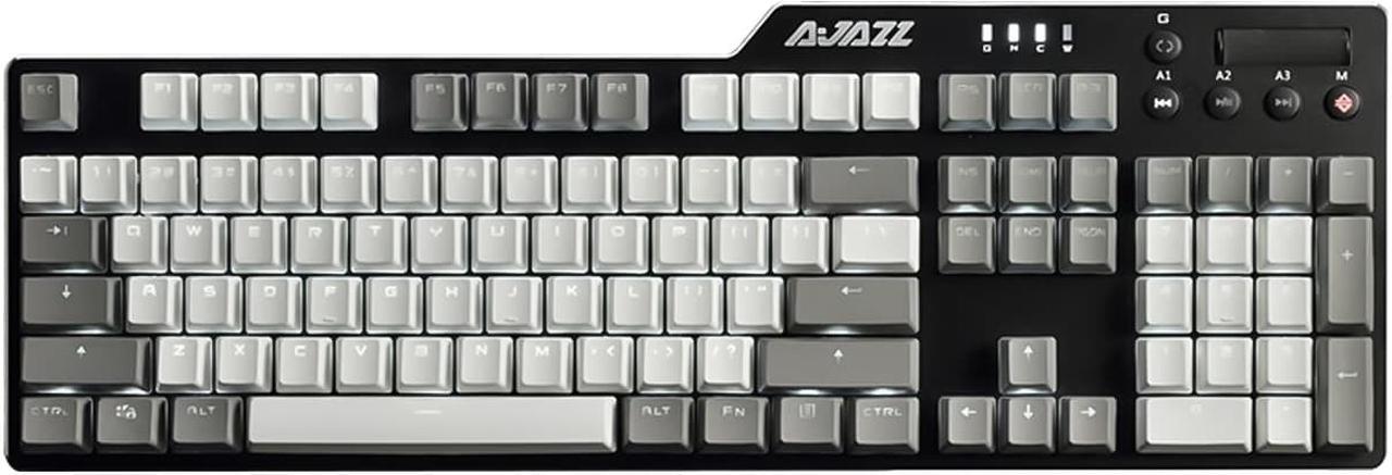 Ajazz AK35i-PBT Ergonomic Design N-key Rollover Wired Black Switch Mechanical Gaming Keyboard For Office And Game Black Switch Grey White