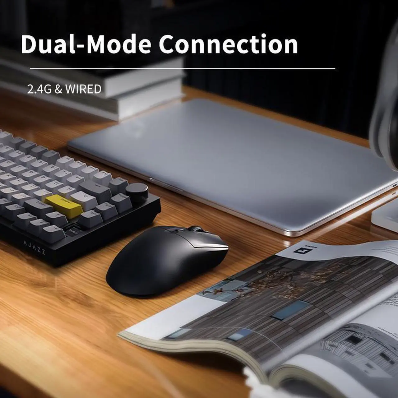 Alt view image 3 of 6 - AJAZZ AJ139 MC Wireless Mouse with Free Feets CX52650P Chip Gaming Chipset 16000dpi Professional Gaming Mouse for PC 6 Buttons Mouse For Computer PC Laptop Desktop white
 Mouse
