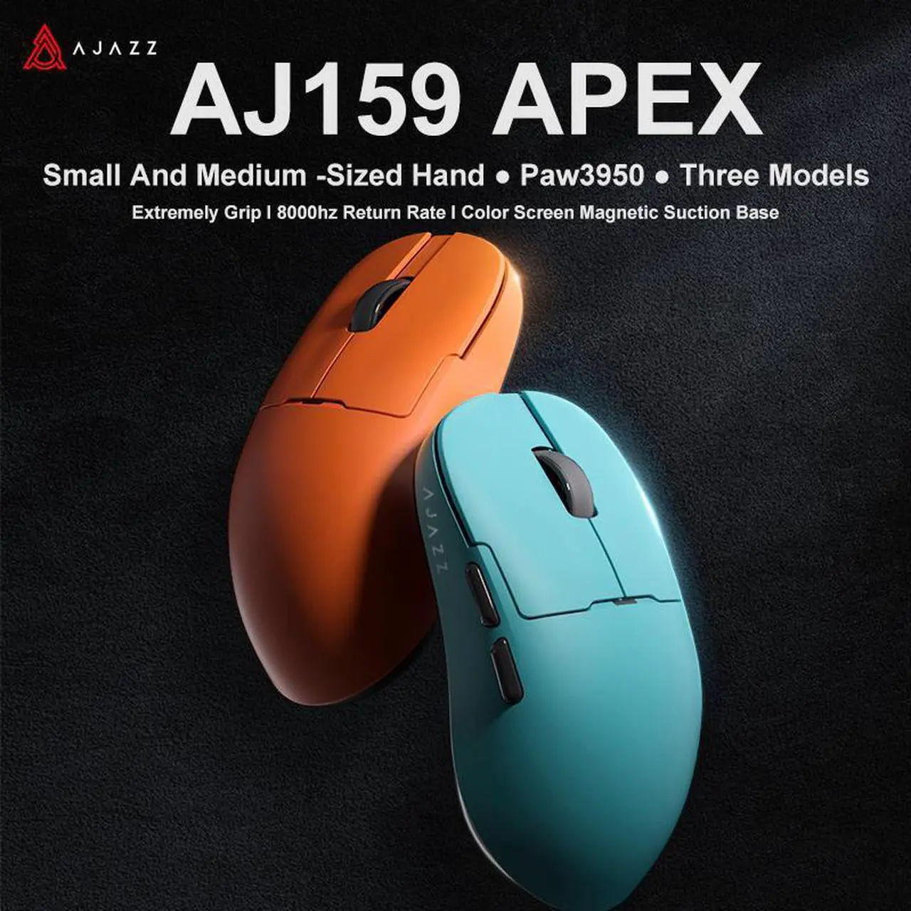 Alt view image 7 of 7 - AJAZZ AJ159 APEX/AJ159PRO Wireless Gamer Mouse with RGB Magnetic Charging Base Lightweight AJ159P Gaming Mouse for PC Laptop White Frost