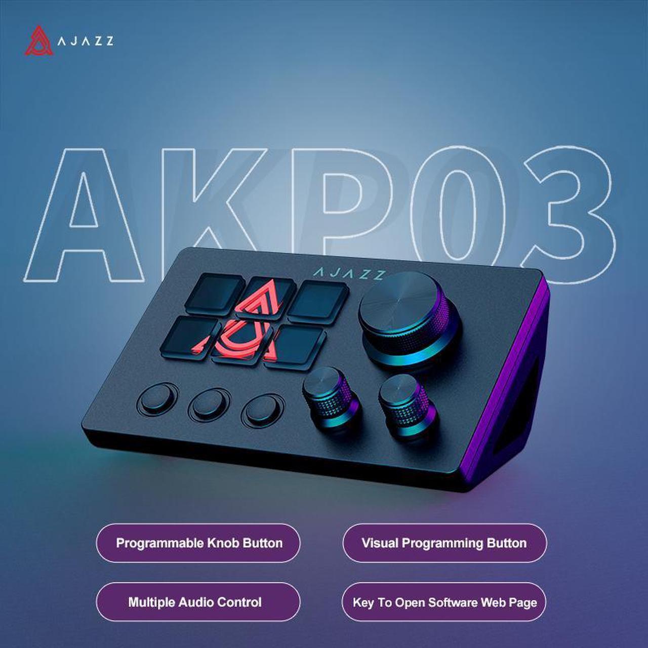 Main image of Ajazz AKP03E Programmable Macro Keyboard 12 Keys Mechanical Gaming Keyboard Custom Button Mini Keyboard For Multiple Scenario Black
