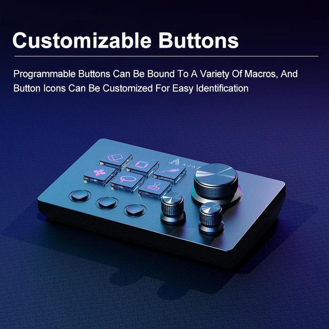 Alt view image 4 of 7 - Ajazz AKP03E Programmable Macro Keyboard 12 Keys Mechanical Gaming Keyboard Custom Button Mini Keyboard For Multiple Scenario Black