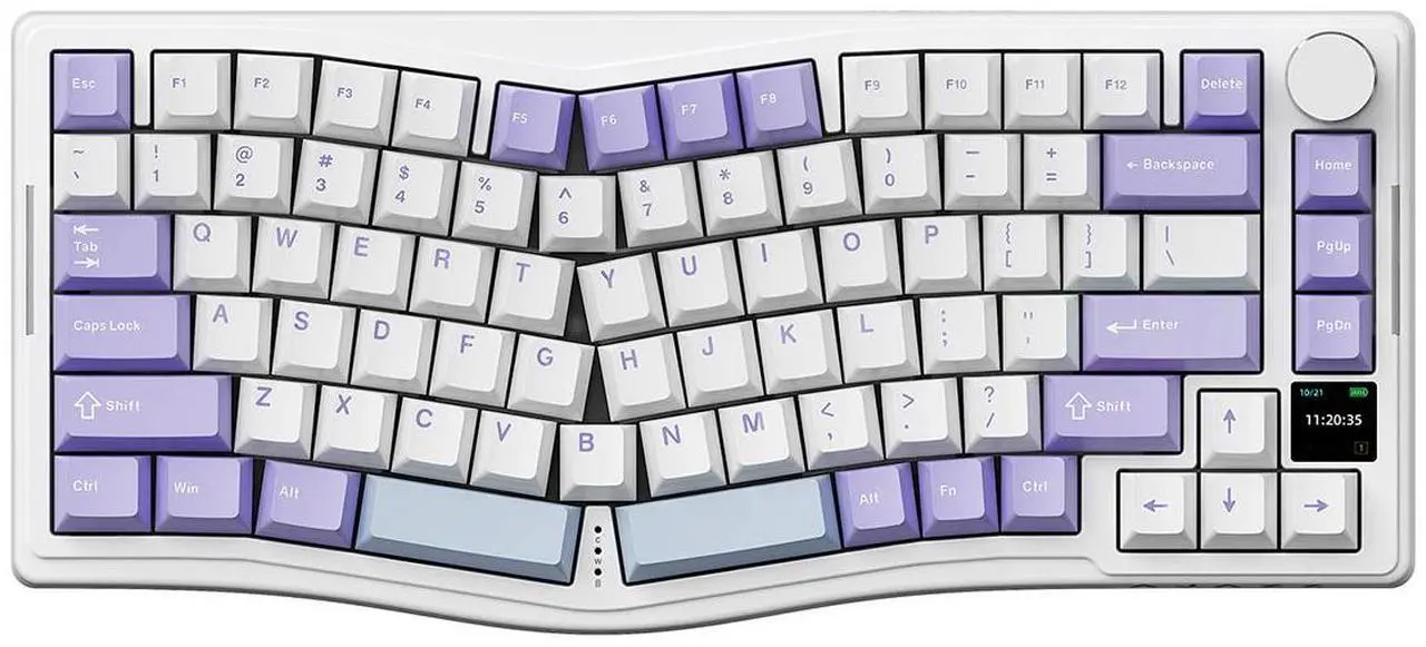 Main image of AJAZZ AKS075 Mechanical Keyboard Customized Alice Ergonomic Hot Swap DIY TFT Display RGB 5000mAh BT 2.4G Wireless Keyboard Purple-Gift Switch