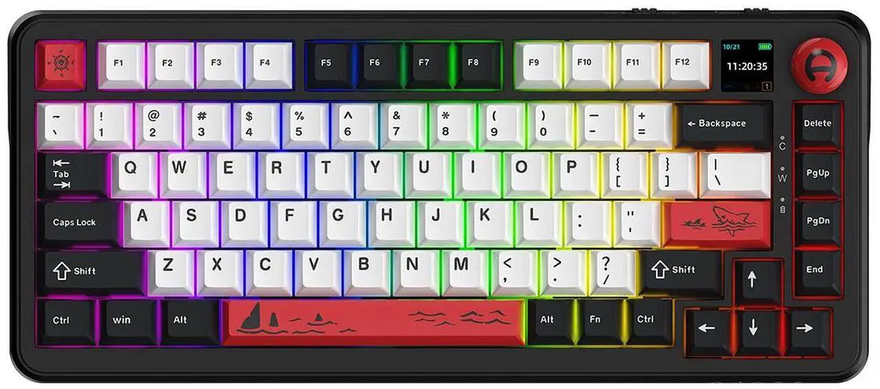 Main image of AJAZZ AK820 MAX Plus Gaming Keyboard Tri Mode 8000mAh Gasket TFT Screen Hot Plug Mechanical Keyboard Customized PC Accessory Black-Avocado Axis switch