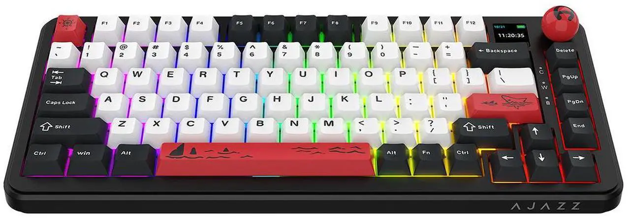 Alt view image 5 of 6 - AJAZZ AK820 MAX Plus Gaming Keyboard Tri Mode 8000mAh Gasket TFT Screen Hot Plug Mechanical Keyboard Customized PC Accessory Black-Avocado Axis switch