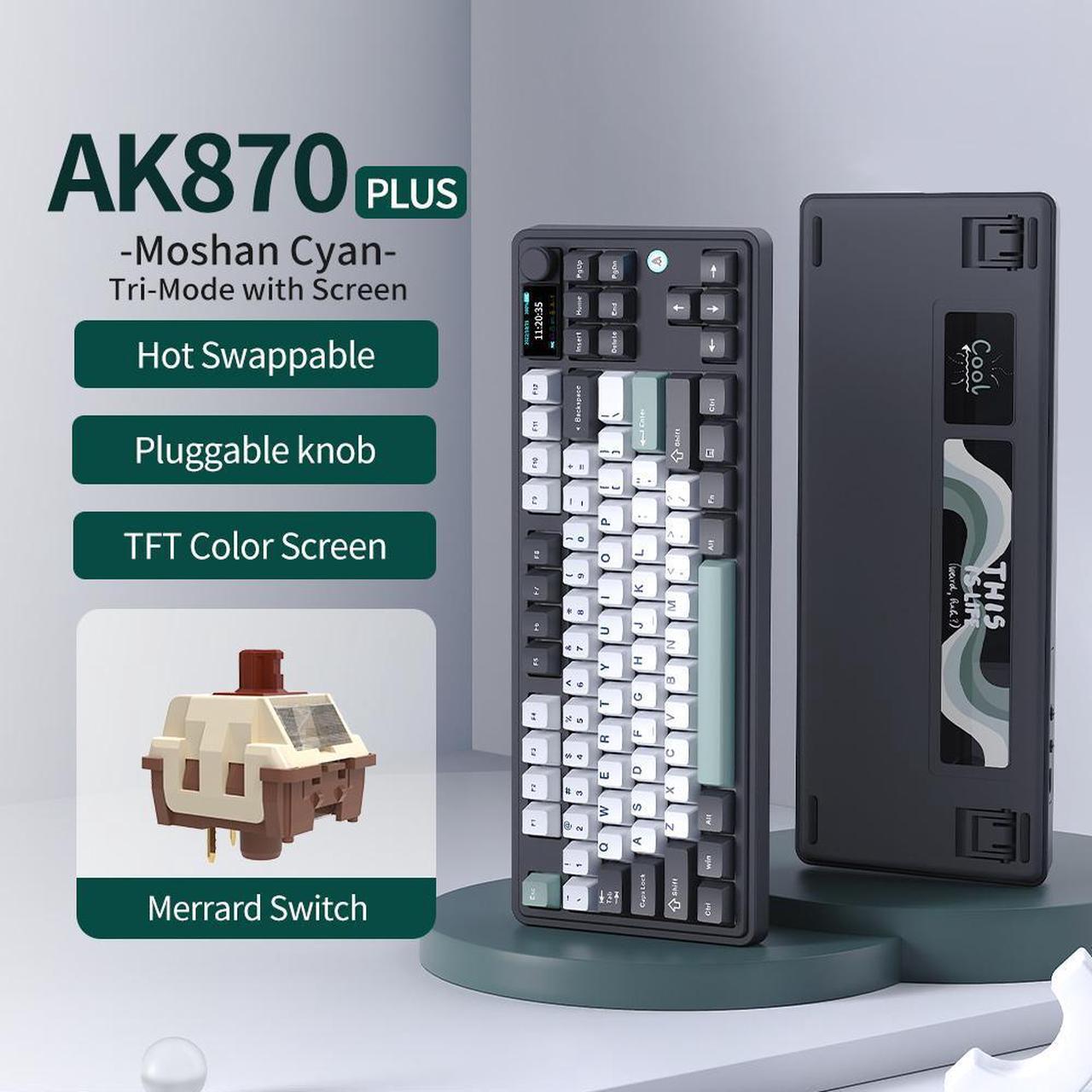 Main image of AJAZZ AK870 Plus 87-Key Mechanical Gaming Keyboard RGB Backlit All-Key Hot Swap Magnetic Shaft for Laptop PC BLACK-Maillard switch