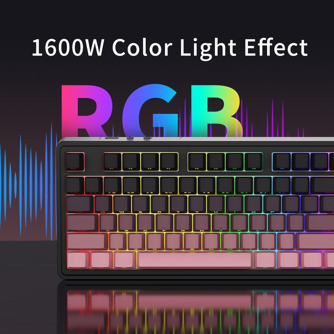 Alt view image 2 of 5 - AJAZZ AK870 Plus 87-Key Mechanical Gaming Keyboard RGB Backlit All-Key Hot Swap Magnetic Shaft for Laptop PC BLACK-Maillard switch