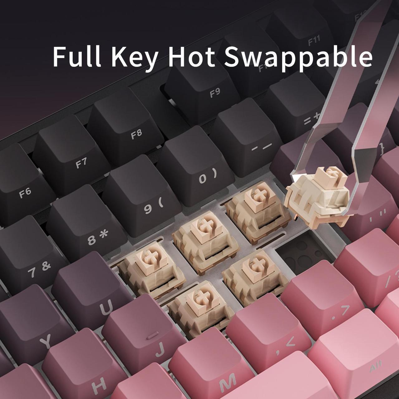 Alt view image 4 of 5 - AJAZZ AK870 Plus 87-Key Mechanical Gaming Keyboard RGB Backlit All-Key Hot Swap Magnetic Shaft for Laptop PC BLACK-Maillard switch