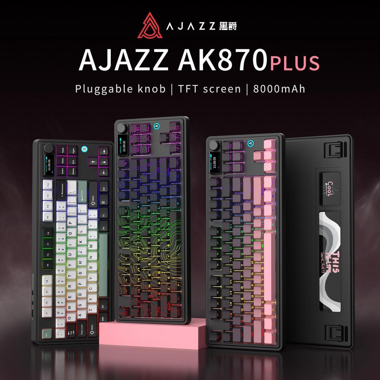 Alt view image 5 of 5 - AJAZZ AK870 Plus 87-Key Mechanical Gaming Keyboard RGB Backlit All-Key Hot Swap Magnetic Shaft for Laptop PC BLACK-Maillard switch