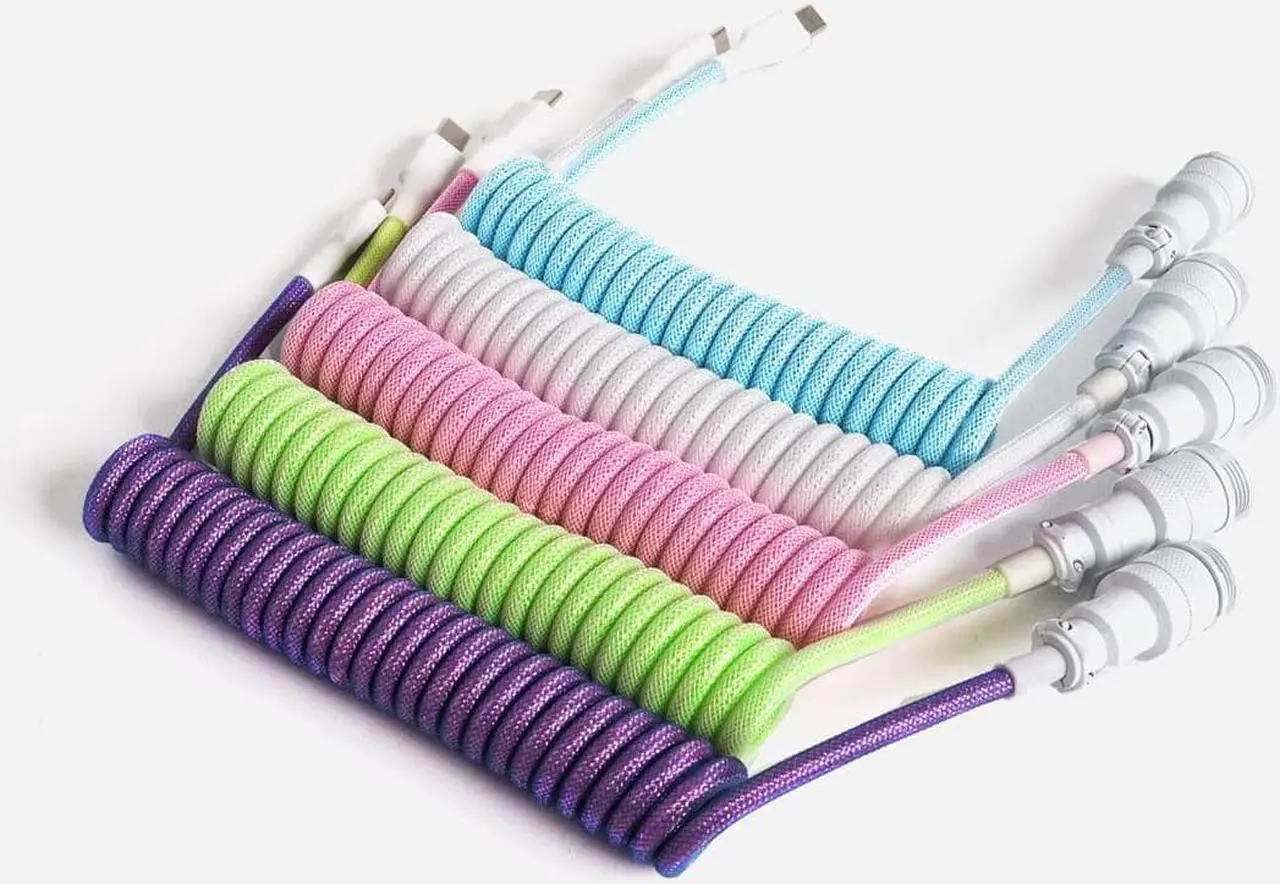 Alt view image 2 of 3 - Azio Custom Mechanical Keyboard USB-C Cable, Blizzard Blue (ACD906)