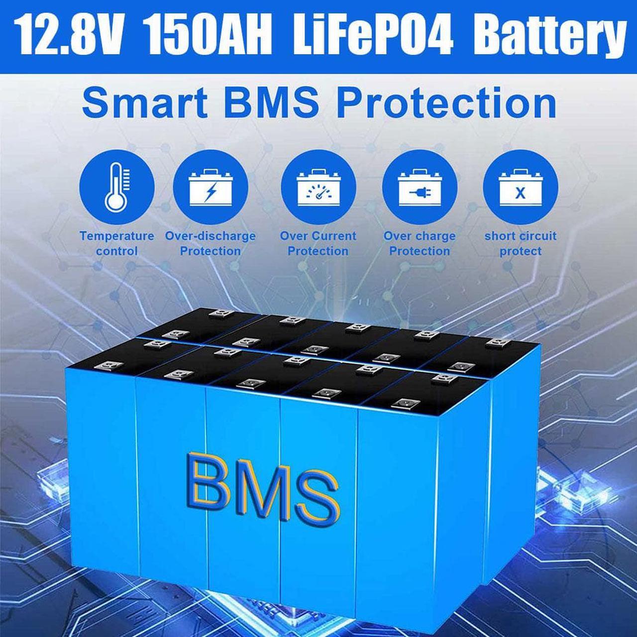 Alt view image 4 of 7 - 12V 150AH LiFePO4 Deep Cycle Lithium Battery for RV Marine Off-Grid Solar System