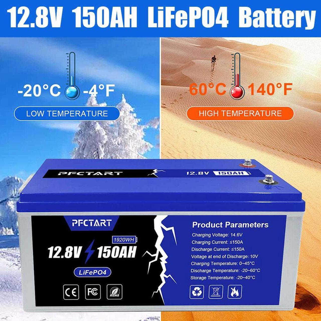 Alt view image 6 of 7 - 12V 150AH LiFePO4 Deep Cycle Lithium Battery for RV Marine Off-Grid Solar System