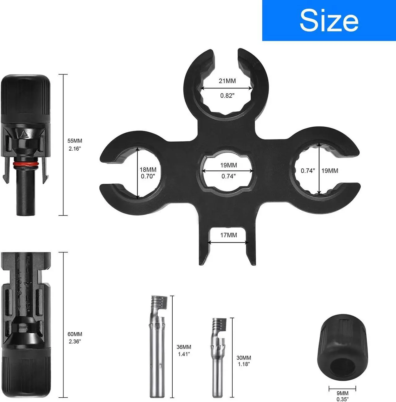 Alt view image 3 of 7 - 20 Pairs Solar Panel Cable Wire Connectors Kit Male/Female Waterproof Adapter US