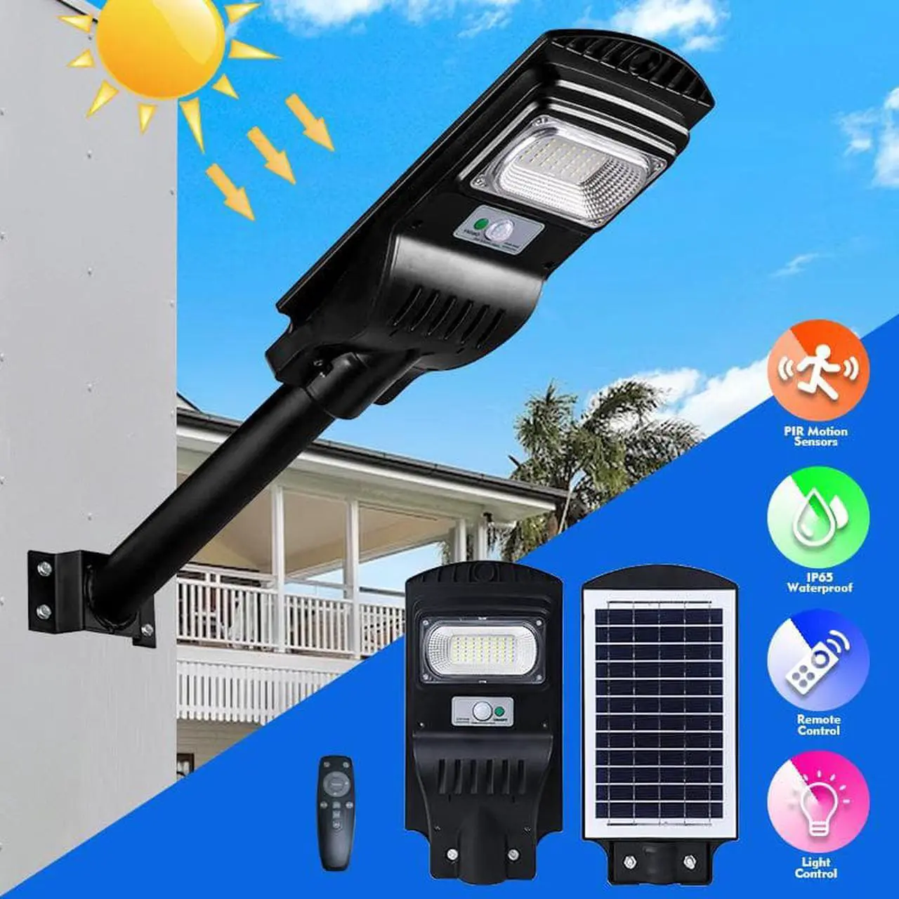 Main image of 9900000LM Commercial LED Solar Street Light Motion Sensor Dusk-to-Dawn Road Lamp