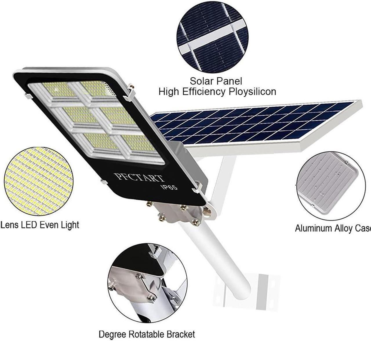 Alt view image 3 of 7 - 9900000000LM 400W Commercial LED Solar Street Light Dusk to Dawn Road Lamp+Pole+Remote