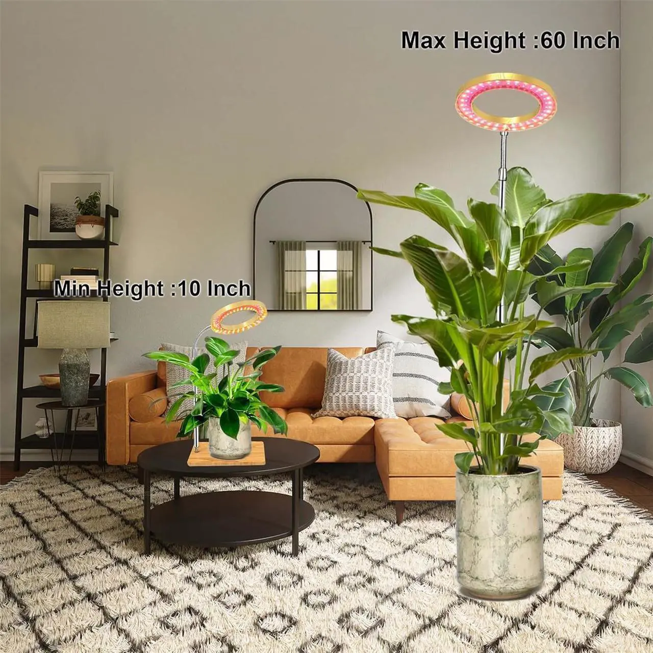 Alt view image 7 of 7 - PFCTART LED Grow Light Indoor Plants Full Spectrum with Base for Plant Shelf, Plant Pots