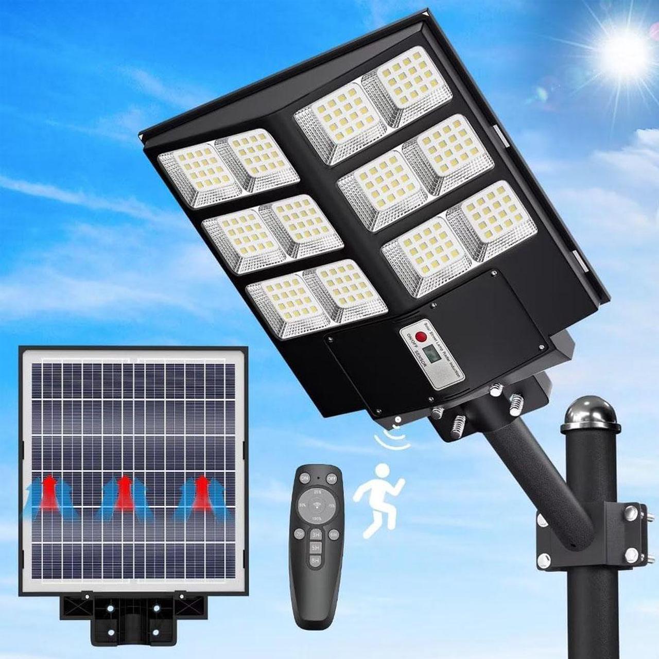 Main image of PFCTART 9900000000LM 1000W Commercial LED Solar Street Light Dusk to Dawn Road Lamp, Solar Lights Outdoor Waterproof Remote Control, Solar Parking Lot Lights Commercial for Garage, Yard