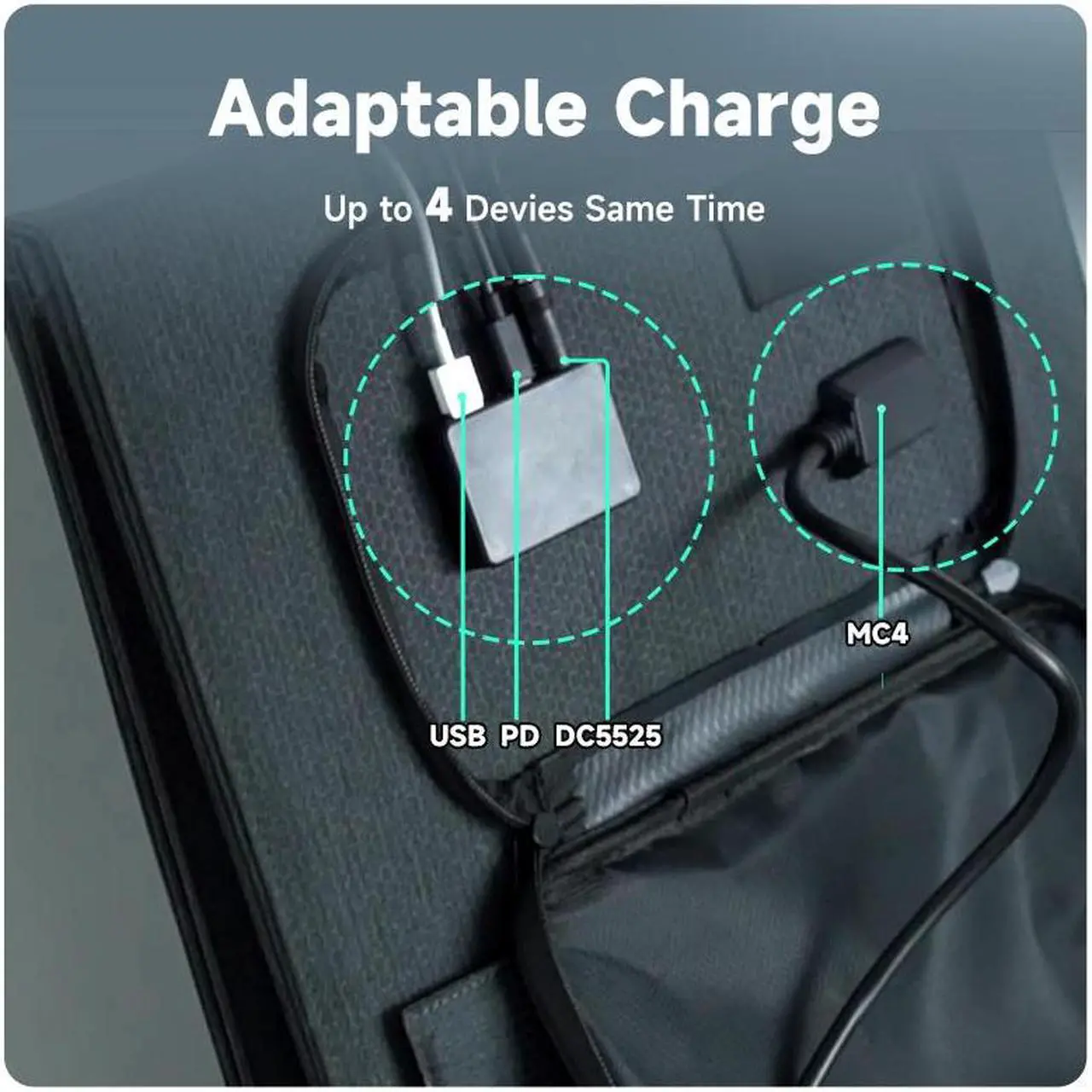 Alt view image 5 of 7 - POWERWIN 110W Foldable Solar Panel IP65 Portable Solar Panel Kit with 2 USB Outputs 18V Solar Charger for Portable Power Station Camping Laptops RV