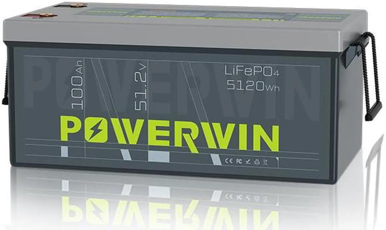 Main image of POWERWIN 48V 100Ah LiFePO4 Battery BT5120, 48V (51.2V)  Grade A Cells Lithium Battery, 4800W 5120Wh Load Power, Built-in 100A BMS, Perfect for 48V Inverter, Backup Power, Solar System, RV, Off Grid