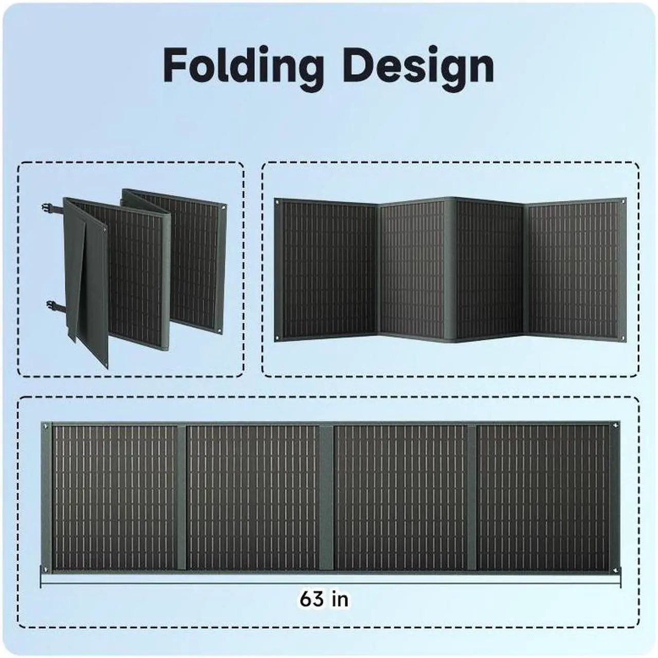 Alt view image 6 of 7 - POWERWIN PWS110 110W Foldable Solar Panel IP65 Portable Solar Panel Kit with 2 USB Outputs 18V Solar Charger for Portable Power Station Camping Laptops RV