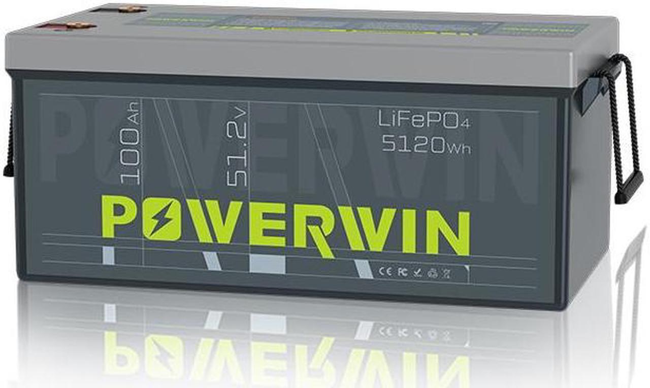 Main image of POWERWIN 48V 100Ah LiFePO4 Battery BT5120, 48V (51.2V)  Grade A Cells Lithium Battery, 4800W 5120Wh Load Power, Built-in 100A BMS, Perfect for 48V Inverter, Backup Power, Solar System, RV, Off Grid