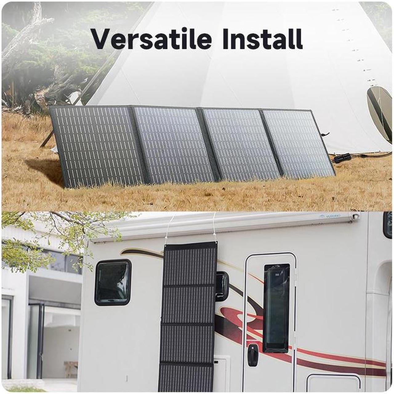 Alt view image 7 of 7 - POWERWIN 110W Portable Panel, Foldable with Carry Case, High 24% Efficiency, IP65 Water & Dustproof Design Solar Charger Power Equipment Fishing Outdoor for Camping, RVs, or Backyard Use