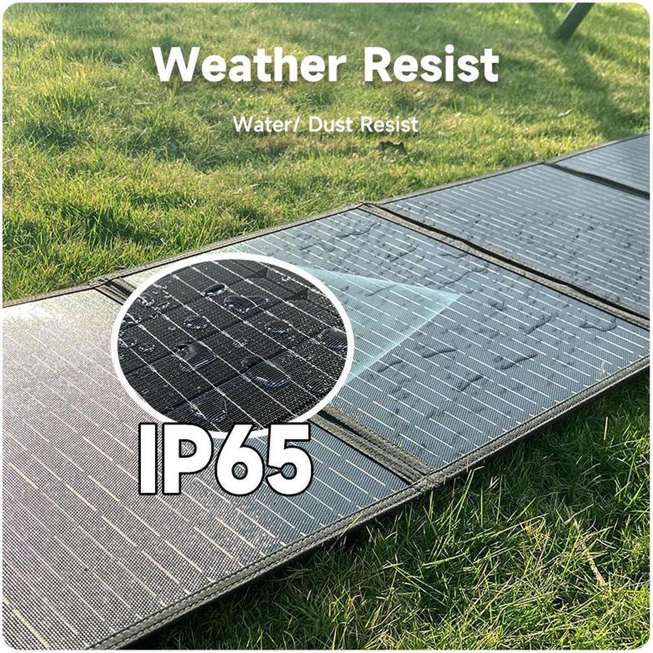 Alt view image 4 of 7 - POWERWIN 110W Portable Panel, Foldable with Carry Case, High 24% Efficiency, IP65 Water & Dustproof Design Solar Charger Power Equipment Fishing Outdoor for Camping, RVs, or Backyard Use