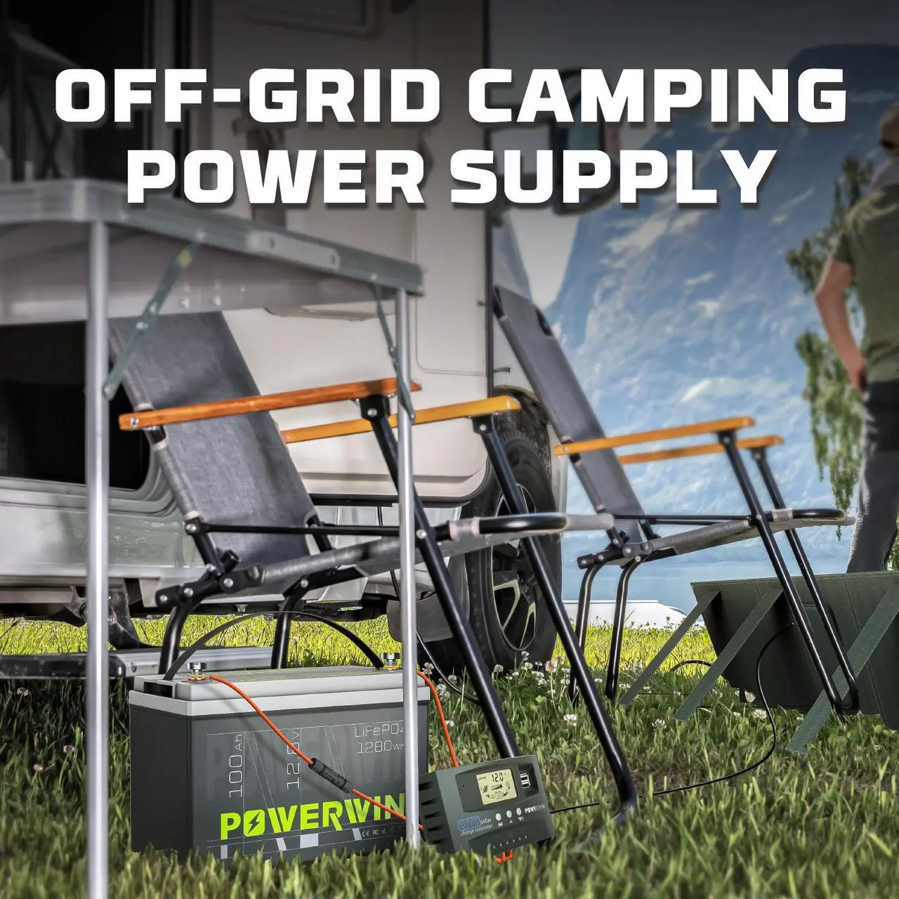 Alt view image 5 of 7 - POWERWIN 12V 100Ah LiFePO4 Lithium Battery with 100A BMS Max Up to 15000 Deep Cycles LiFePO4 Battery 1280Wh for Trolling Motor RV Camping Marine and Off Grid BT100
