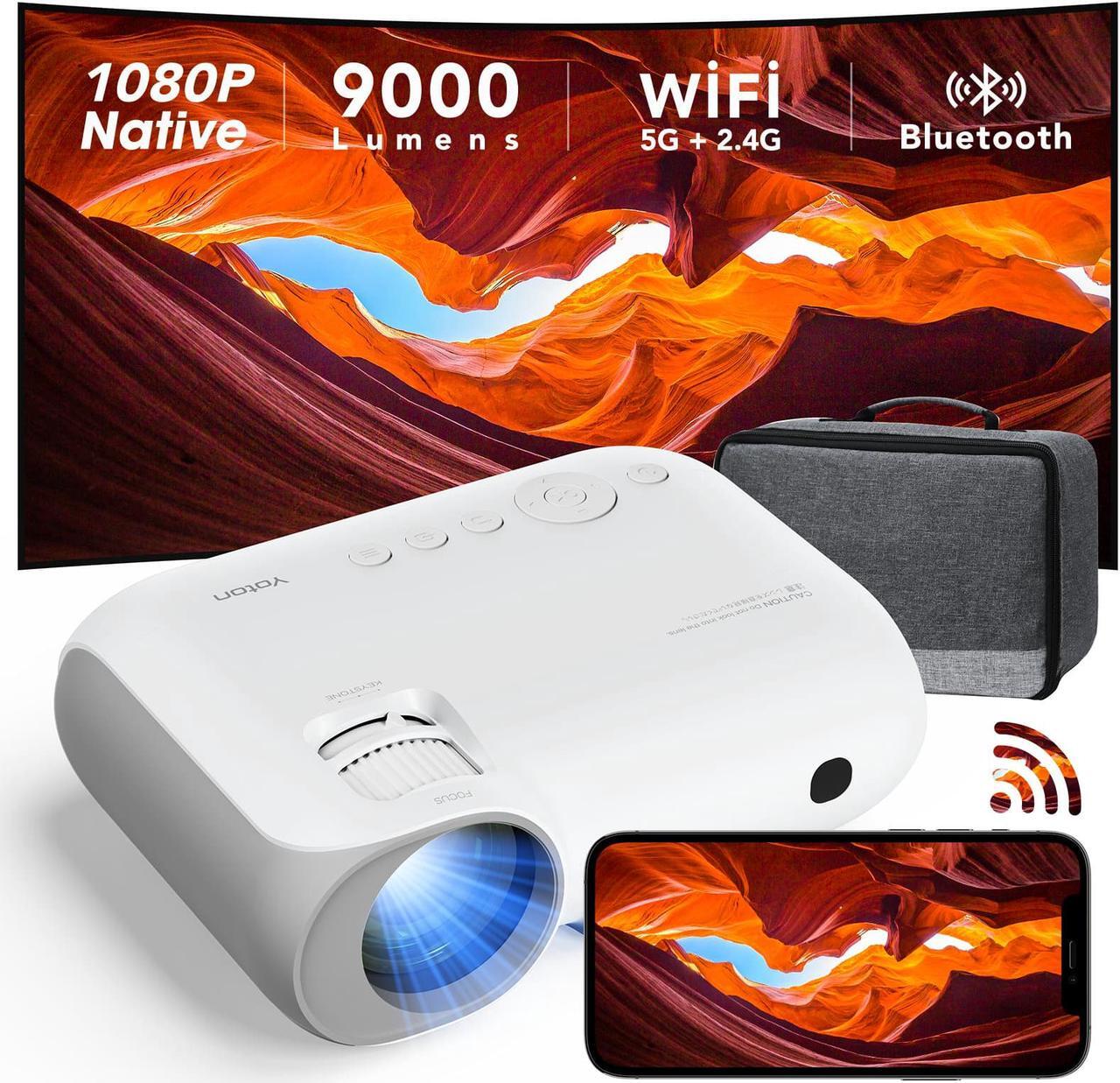 Main image of YOTON Projector 5G WiFi Bluetooth 1080P Native Outdoor Portable Projector 4K Support, Movie Home Projector with HDMI/USB